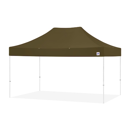 E-Z Up TAA Compliant Eclipse Shelter, 10' W x 15' L, White Steel Frame, OD Green Vented Top EC3STL15KFWHTVMCOD